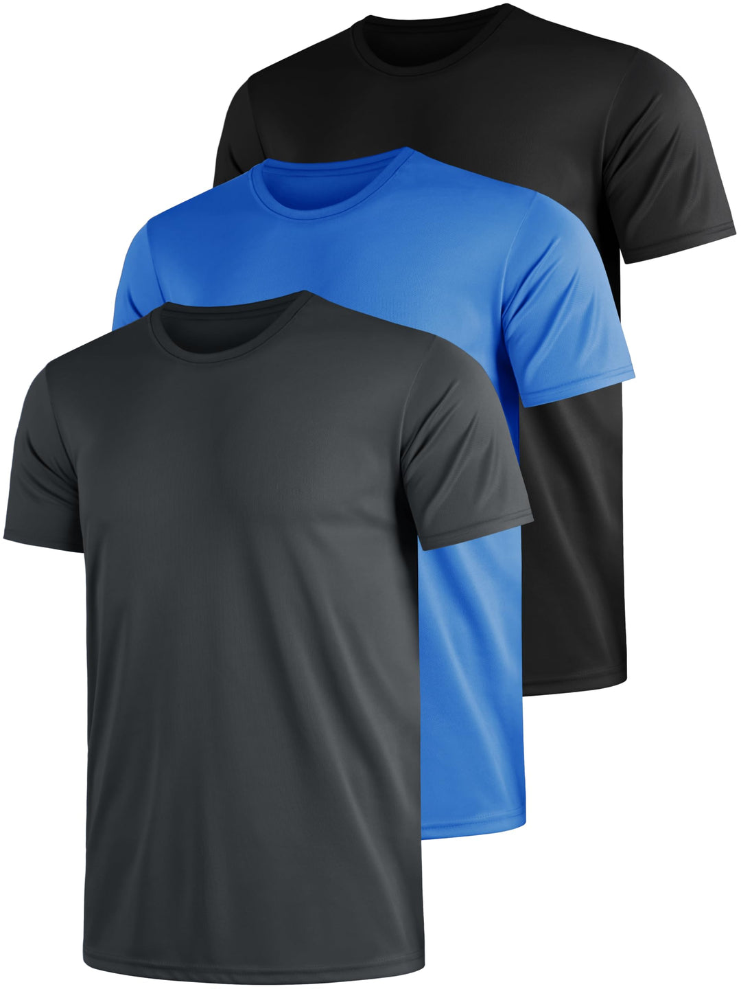 Funktionsshirt Herren Sport T Shirt Kurzarm 3er Pack Atmungsaktiv Männer Tshirt Sportkleidung Workou