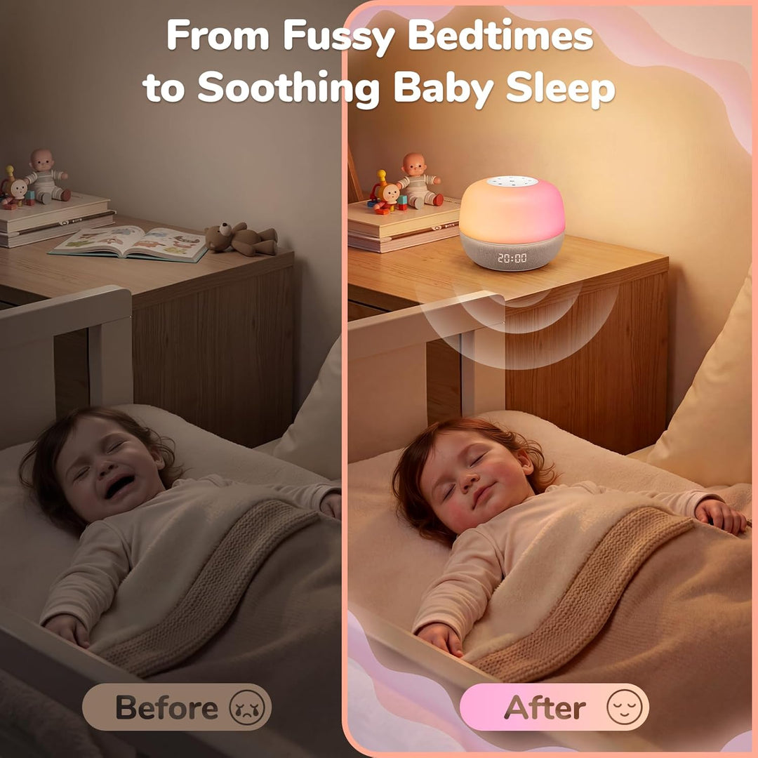 Mewaii White Noise Machine Baby, Nachtlicht Kinder Weisses Rauschen Baby mit kostenloser App, 360 RG