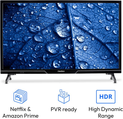 MEDION P12451 (MD 29230) 59,8 cm (24 Zoll) HD Fernseher (Smart-TV, HDR, Netflix, Prime Video, PVR, B