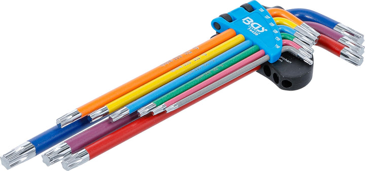 BGS 74459 | Winkelschlüssel-Satz | Multicolour | extra lang | T-Profil (für Torx) T10 - T50 | 9-tlg.