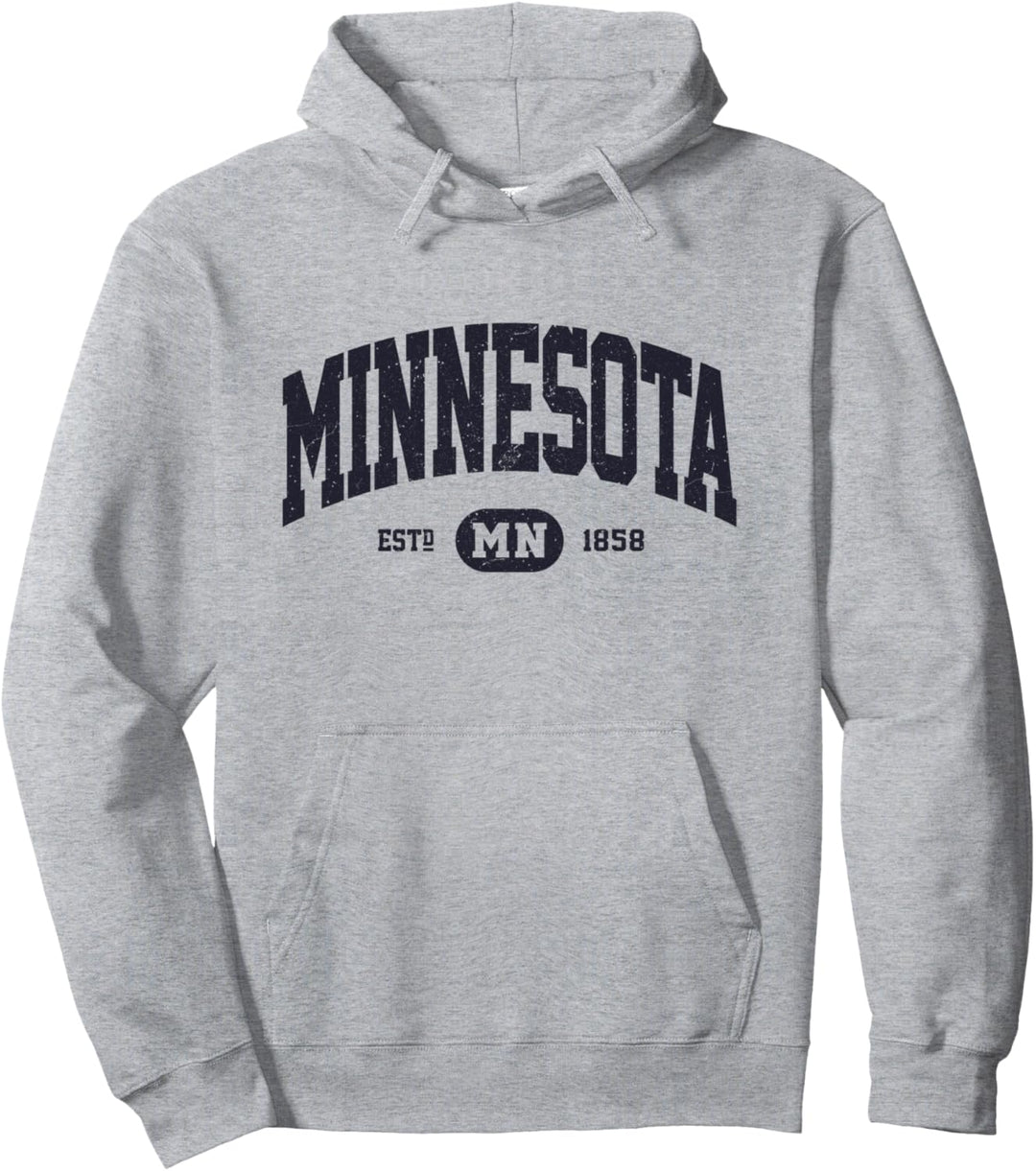 Marineblau Retro Vintage Minnesota Pullover Hoodie