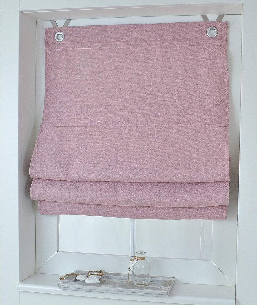 Kutti Raffrollo Ösenrollo Dimout Rose ca. 80 x 130 cm ca. 80 x 130 cm Rose, ca. 80 x 130 cm Rose