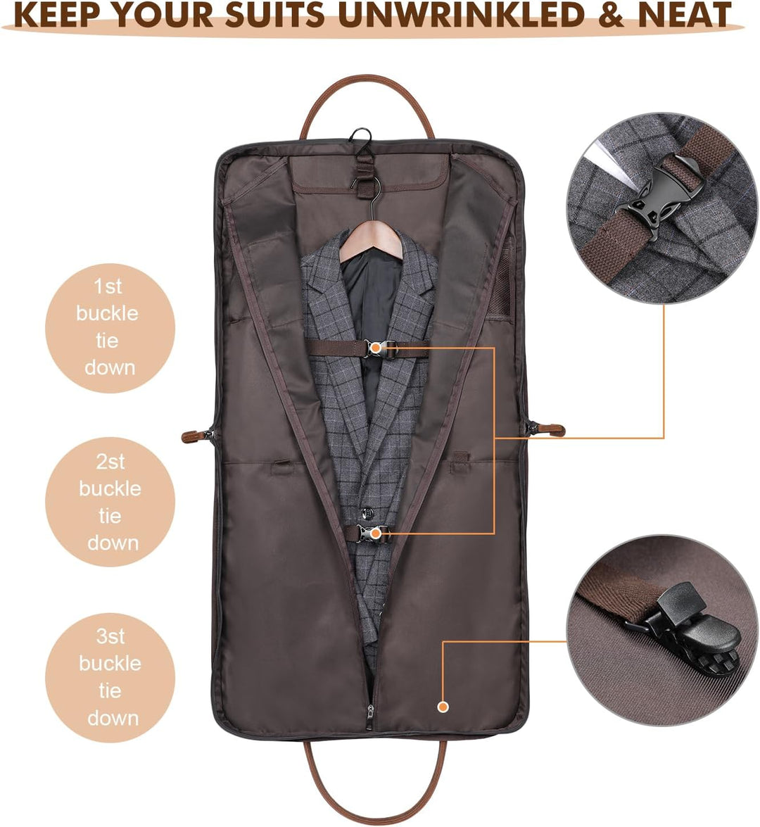 S-ZONE Herren Kleidersack Anzugtasche Canvas Kleidertasche für Geschäftsreisen L Schwarz, L Schwarz