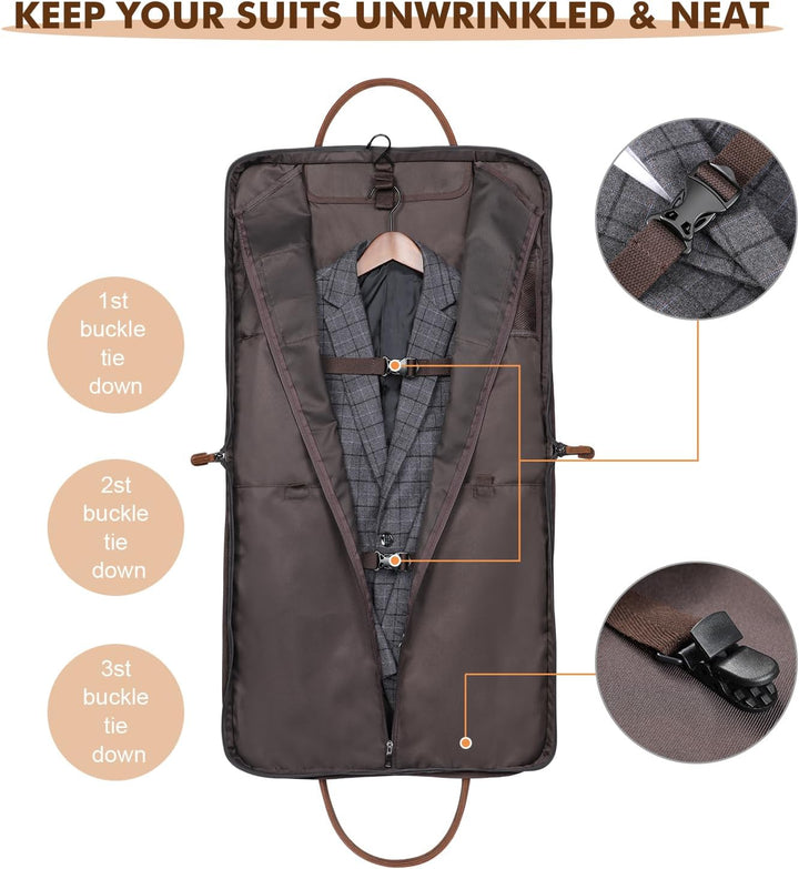 S-ZONE Herren Kleidersack Anzugtasche Canvas Kleidertasche für Geschäftsreisen L Schwarz, L Schwarz