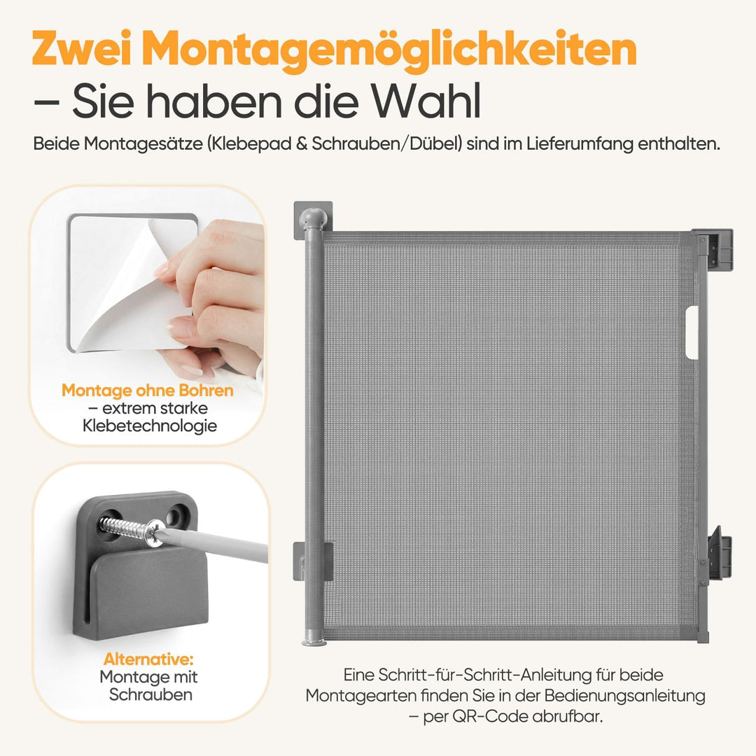 Sekey Treppenschutzgitter Ausziehbar 0-150 cm, Höhe 97 cm,Treppenschutzgitter ohne Bohren, Kindersch