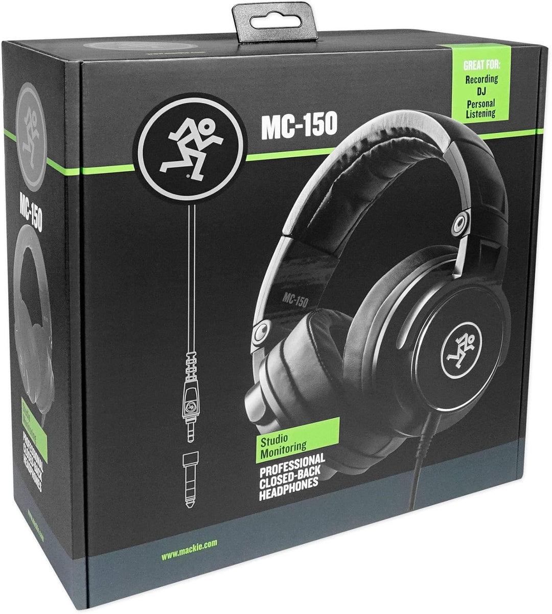Mackie MC-150 Geschlossene Studio-Kopfhörer, Schwarz MC-150 (15 Hz - 20 kHz) Single, MC-150 (15 Hz -