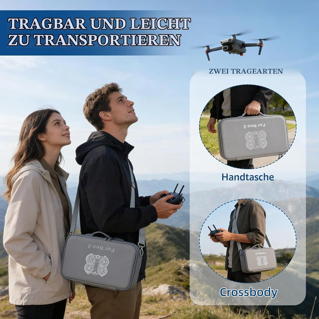 Hülle für DJI Neo 2 Fly More Combo, Aufbewahrungs Tragetasche für DJI Neo 2 Zubehör, PU Material, mi