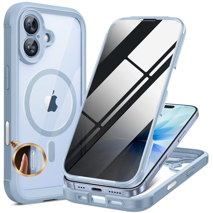Miracase für iPhone 17 Hülle mit Sichtschutz,360 Grad Komplettschutz,Magsafe,Arbeit,Outdoor HandyHül