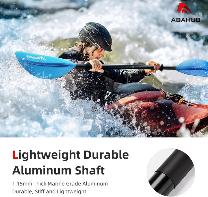 Abahub 218/230/241cm Kajak Paddel Aluminium Doppelpaddel mit Paddelleine für Kajakfahren Ruderboot K