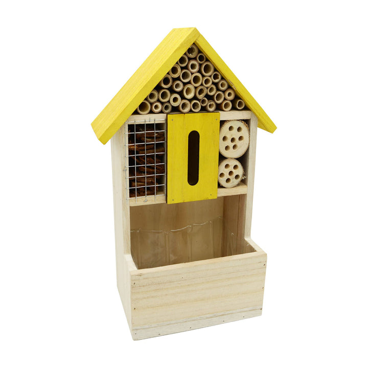 Insektenhotel farbig gelb-Natur bepflanzbar FSC ® 100%, Gelb-Natur