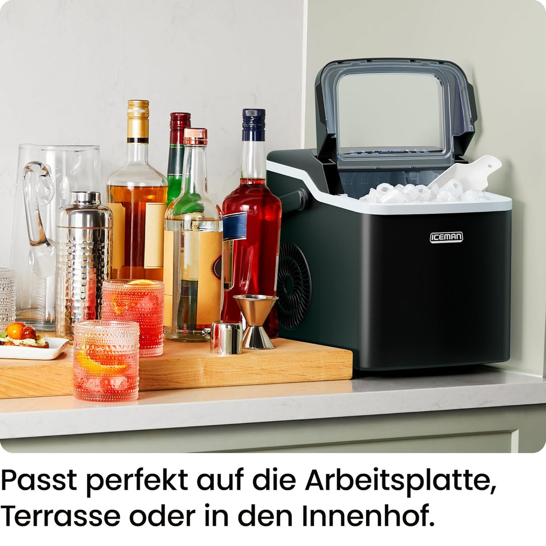 Chefman | Iceman Dual-Size Eiswürfelmaschine - Tragbare Eismaschine, grosse und kleine Eismaschine m