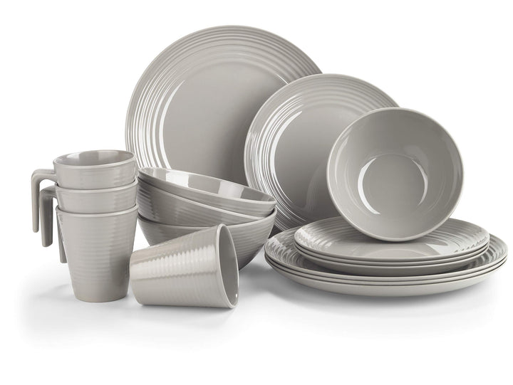 Moritz Toffee Design Tafelgeschirr aus Melamin Campinggeschirr Geschirr 16 bis 32 teilig für 4 Perso