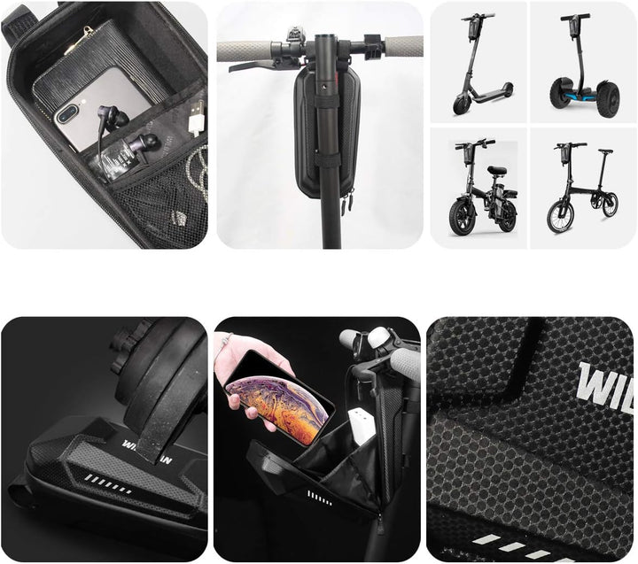 Reyzauyr E Scooter Zubehör, E Scooter Tasche, 3L Roller Tasche Front Tube Bag Gross Lenkertasche Was