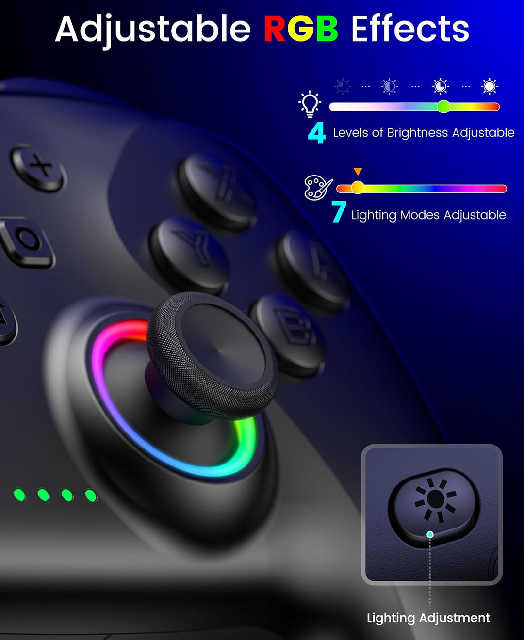Switch 2 Controller für Switch/OLED/Lite,RGB Lichteffekte Programmierung Pro Controller Wireless mit
