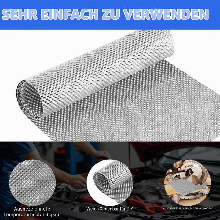 Hitzeschutzblech, 100cm x 40cm Aluminium Motorsport Isolierung, Motor-Wärmedämmung, Hitzeschutz Hitz