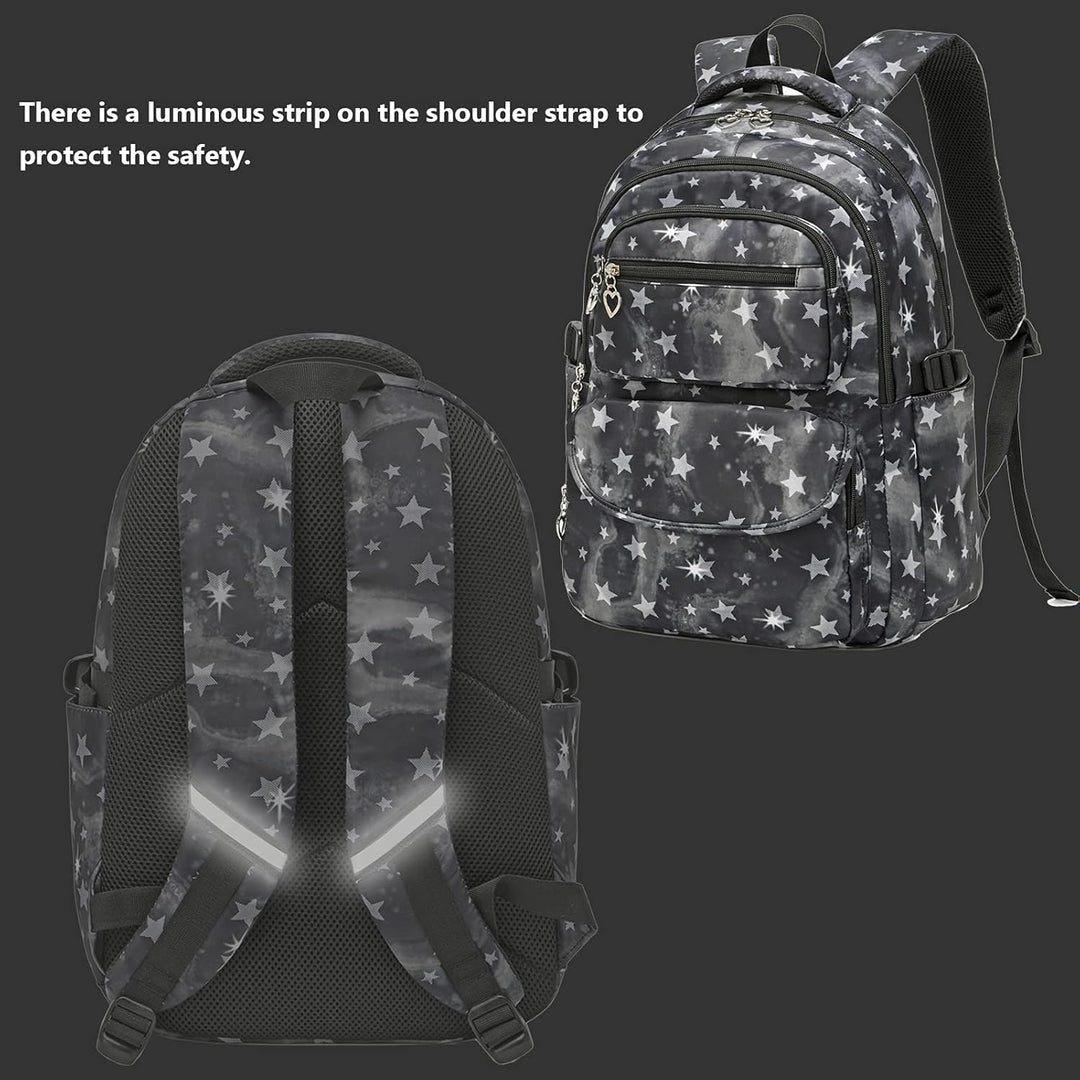 SIVENKE Schulrucksack-Set mit Lunch-Pack, Federmäppchen, 3-teilig, Büchertasche für Mittelschule, St