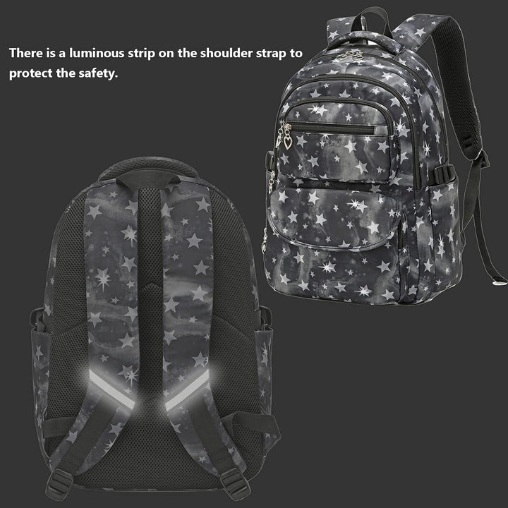 SIVENKE Schulrucksack-Set mit Lunch-Pack, Federmäppchen, 3-teilig, Büchertasche für Mittelschule, St