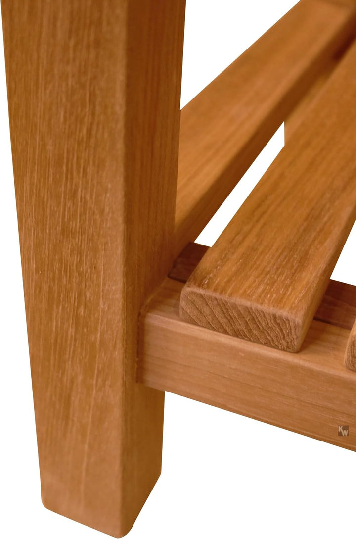 Duschhocker Holz mit Ablage Duschbank Premium Badhocker Badsitz Massivholz und Anti-Rutsch-Füsse
