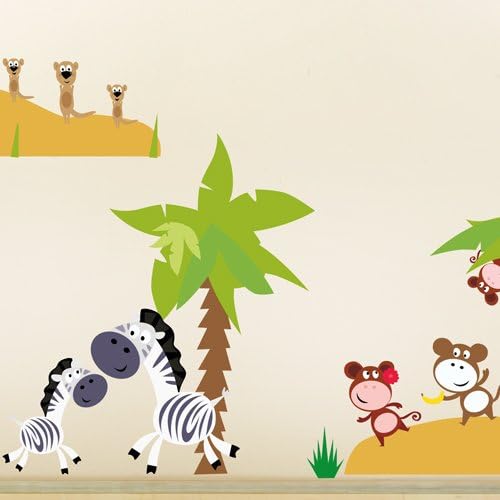 Wandkings Safari Wandsticker Megapack Set, 74 Aufkleber, Gesamtfläche 260 x 70 cm