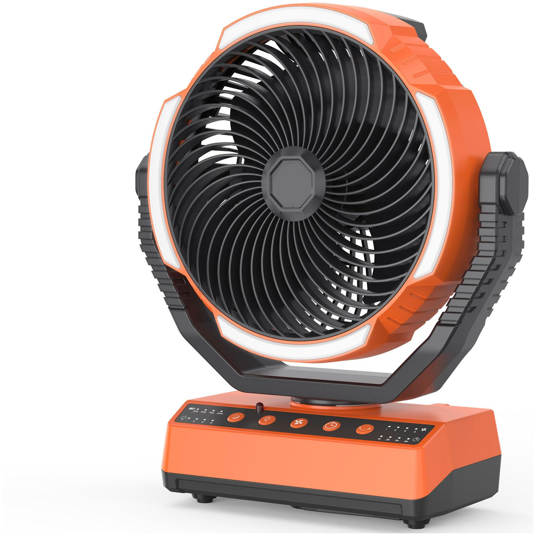 Campingventilator mit LED-Laterne, 20000mAh Zeltventilator mit Haken, 270° Drehung, 4 Geschwindigkei