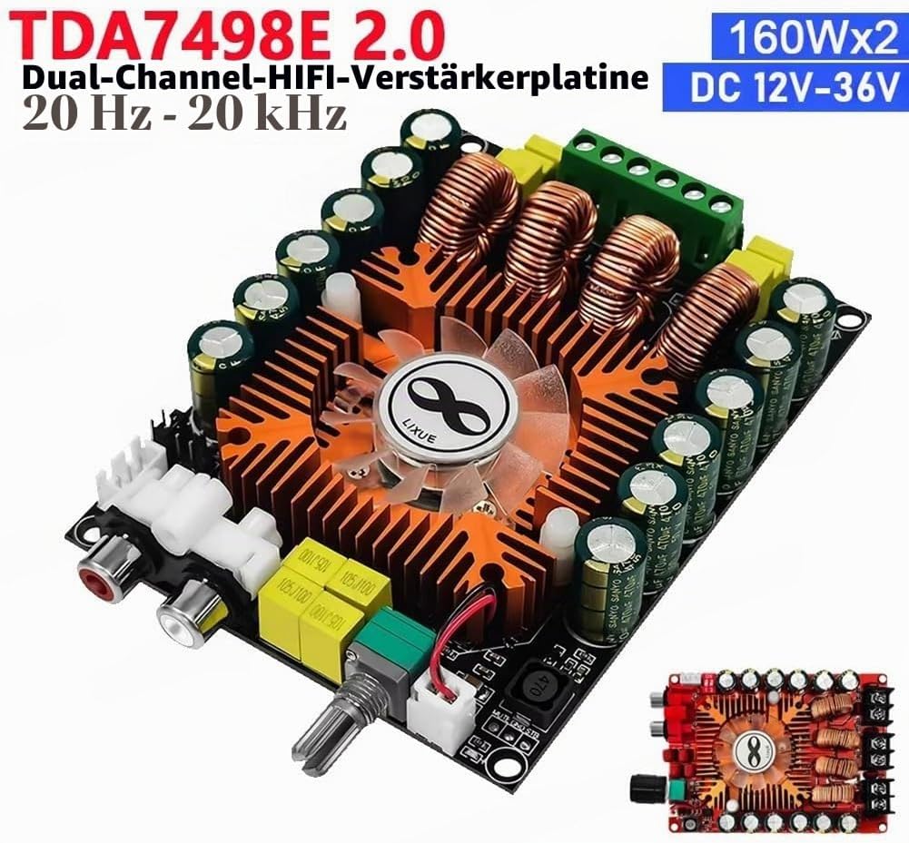 High Power TDA7498E 2.0 Digitaler Stromverstärker 160W X 2 Stereounterstützung BTL 220W mit Kühllüft