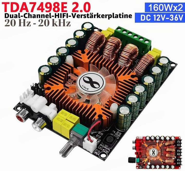 High Power TDA7498E 2.0 Digitaler Stromverstärker 160W X 2 Stereounterstützung BTL 220W mit Kühllüft
