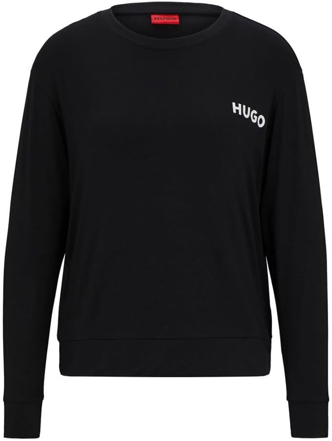 HUGO Damen Unite_ls-Shirt Pyjama_Longsleeve M Black1, M Black1