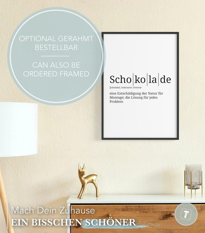 Papierschmiede® Definition: Schokolade, DIN A1 (59x84 cm), XXL Poster für Wohnzimmer, Schlafzimmer,