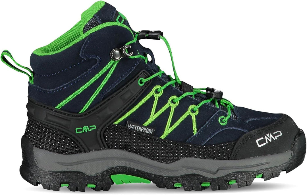 CMP Unisex Kinder Kids Rigel Mid Shoes Wp Trekking-Schuhe 28 EU Blau Grün B Blue Gecko, 28 EU Blau G