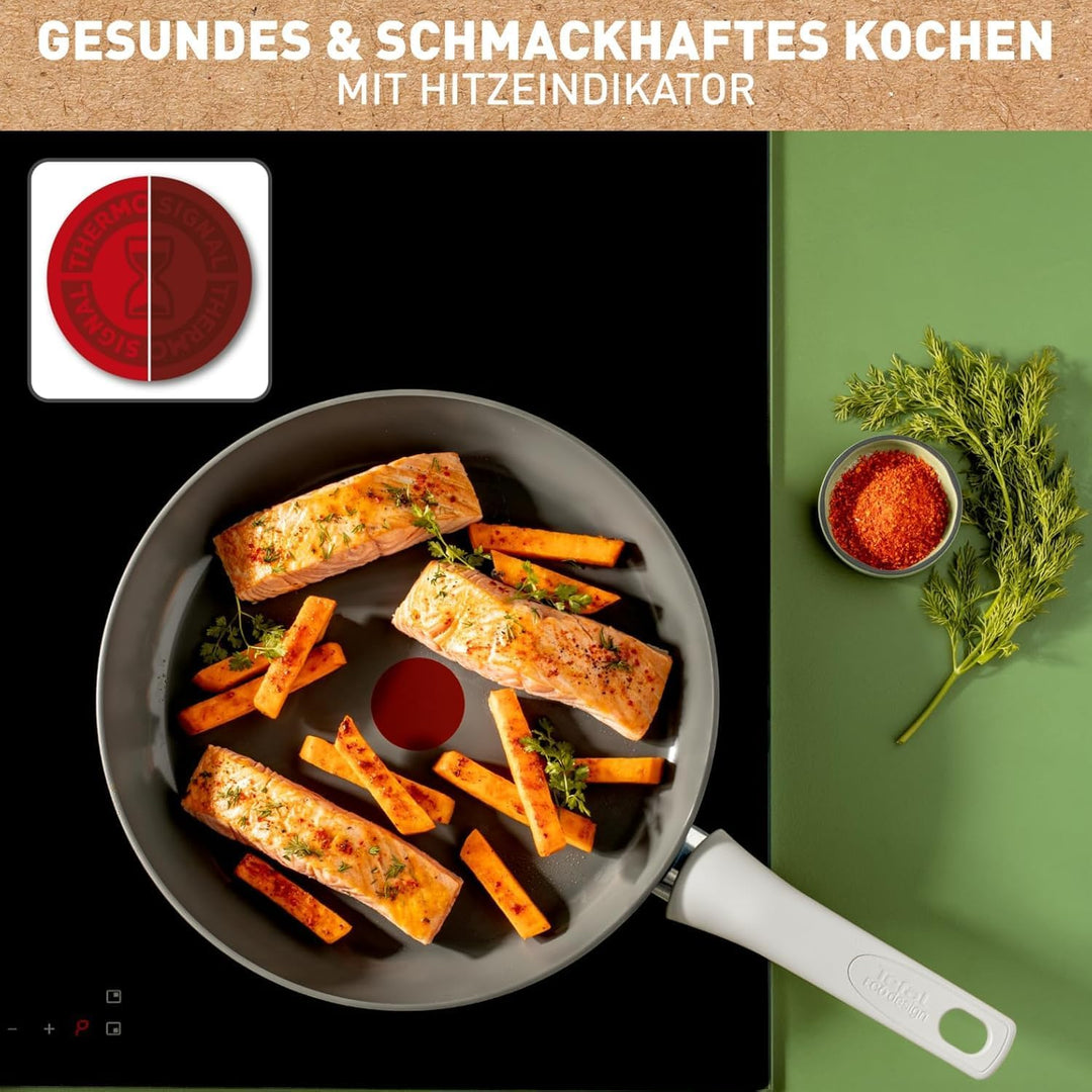 Tefal C42704 Renew On Bratpfanne 24 cm | Keramikversiegelung | umweltfreundlich recycelt | Thermo-Si