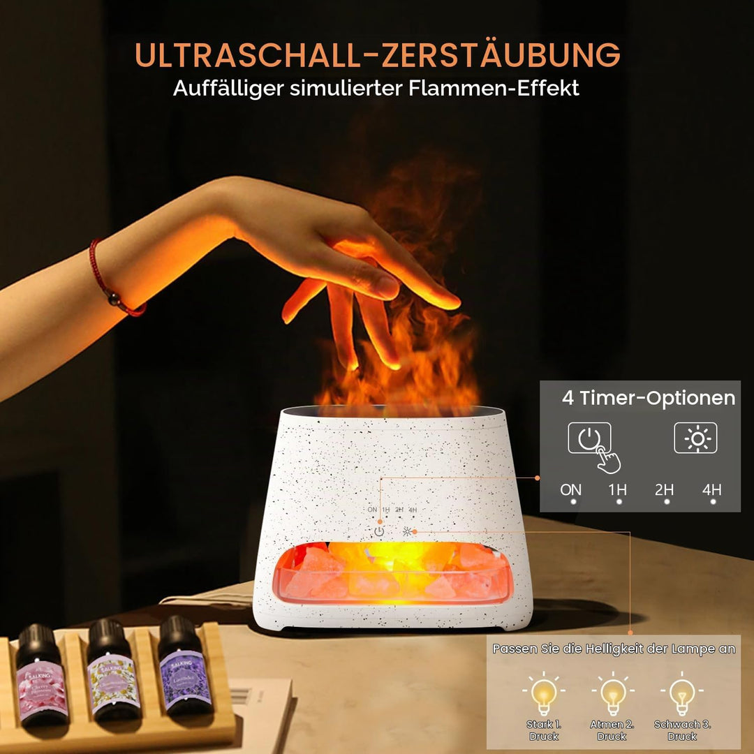 SALKING 2-in-1 Aroma Diffuser &amp; Salt Range Pakistan Leuchte, Flammeneffekt Diffusor für ätherische Ö