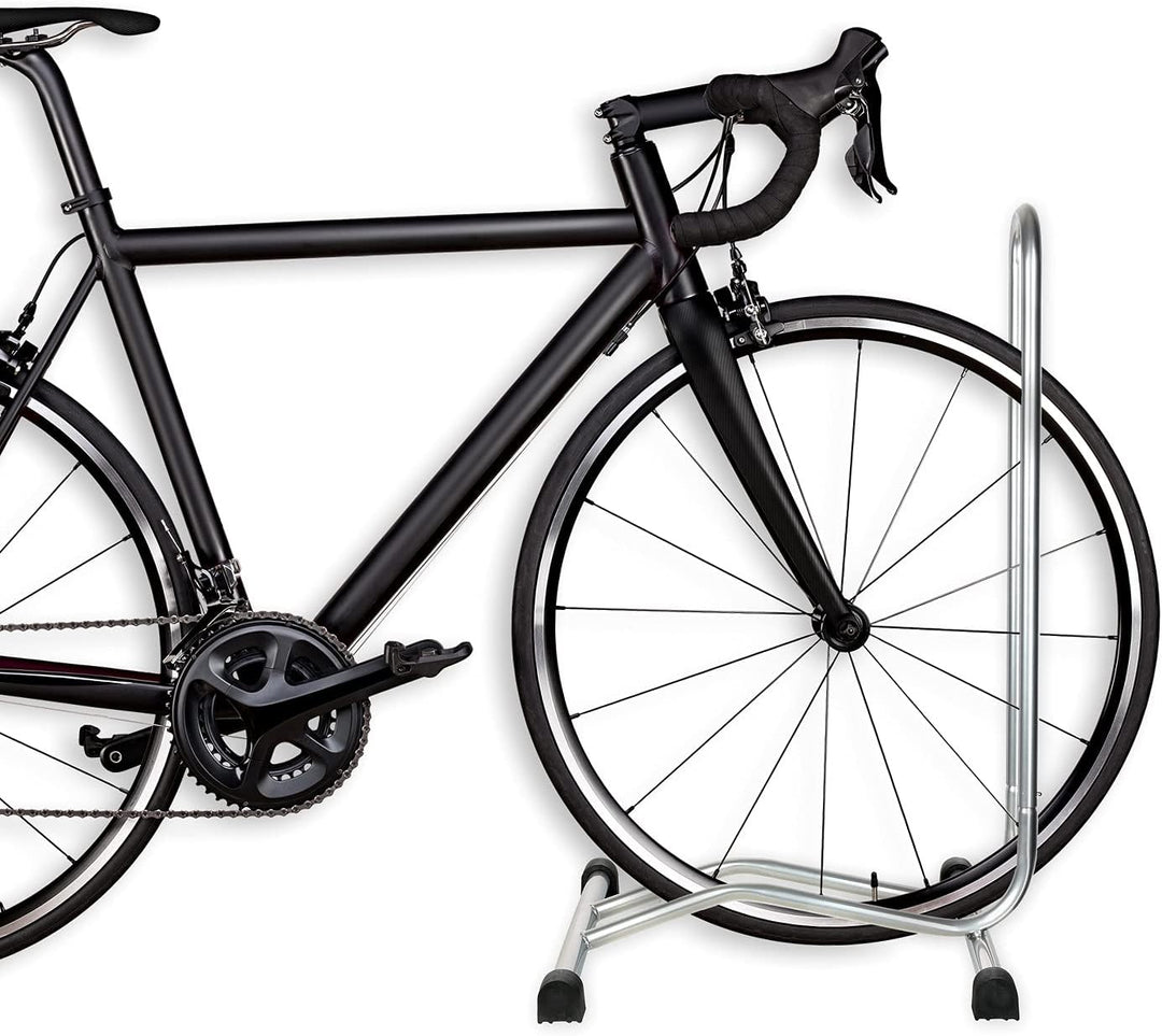 Schramm® 2 Stück Fahrradständer in schwarz oder Silber Bodenständer freistehend Radständer 38 x 42 x