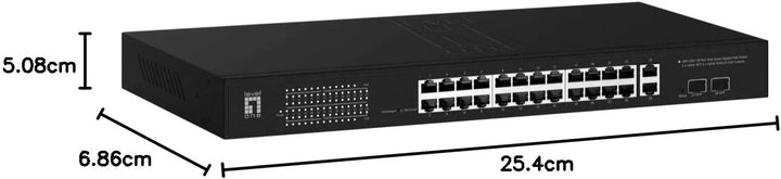 LevelOne GEP-2841 28-Port Web Smart Gigabit PoE Switch, 2 x Uplink SFP, 2 x Uplink RJ45, 24 PoE Ausg