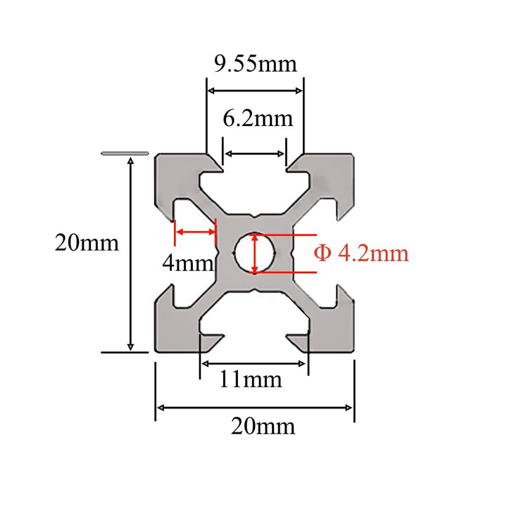 Iverntech 4 Stück 600 mm 2020 V Typ Schwarz Europäischer Standard Eloxierte Linearschiene Aluminiump