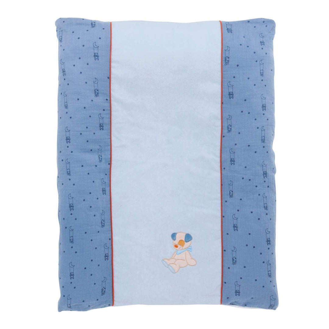 Nattou Wickelauflagenbezug Hund Jim, 50 x 70 cm, Jim und Bob, Blau