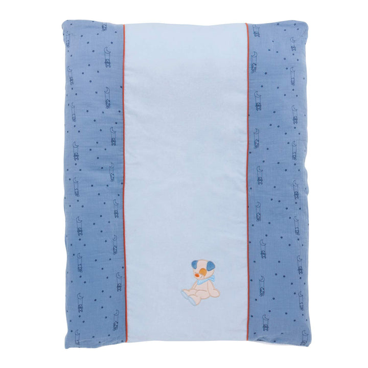 Nattou Wickelauflagenbezug Hund Jim, 50 x 70 cm, Jim und Bob, Blau