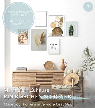 Papierschmiede® Mood Poster Set Little Boho Things, Deko Bilder Wohnzimmer, 2x DIN A3 (ca. 30x42) un