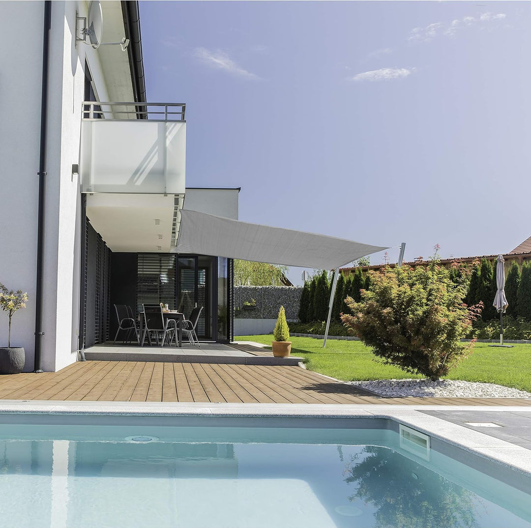 Windhager Sonnensegel Capri Quadrat 4 x 4 m (gleichschenkelig), Sonnenschutz für Garten &amp; Terrasse,