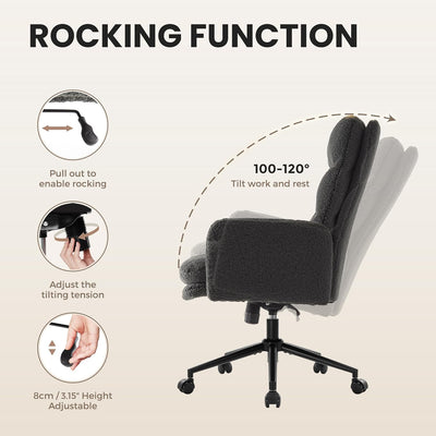 IWMH schminktisch Stuhl, schreibtischstuhl mit Rollen,bürostuhl ergonomisch mit armlehne,schminkstuh