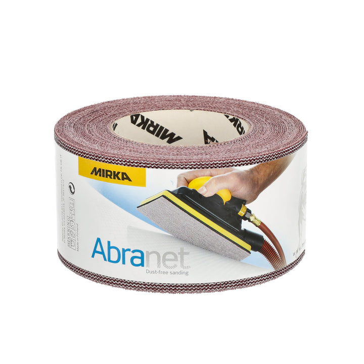 Mirka Abranet Netz-Schleifrolle 75 mm x 10 m Klett / Korn P80 / 1 Rolle / zum Schleifen von Holz, Sp