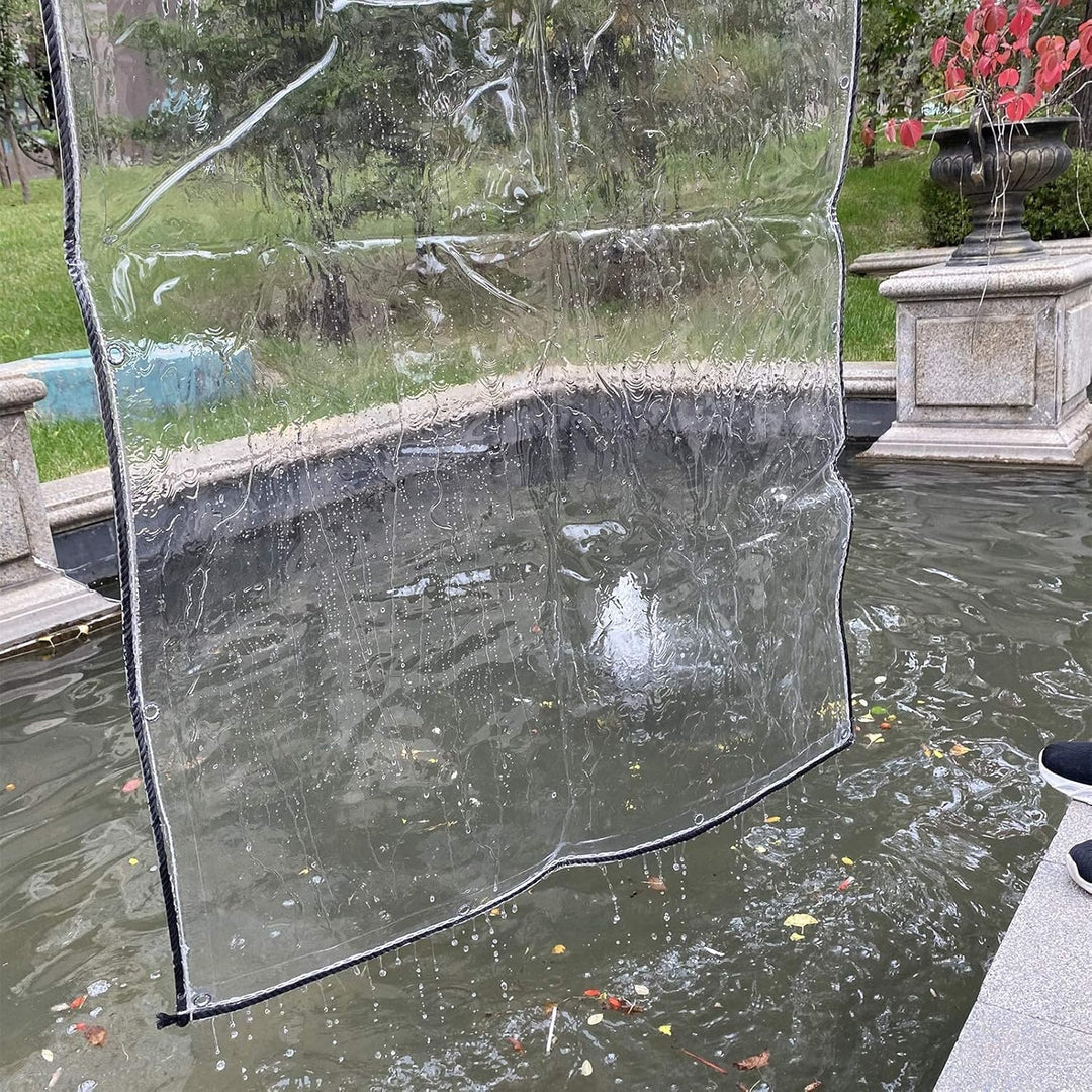 Abdeckplane Transparente mit Ösen, 0,3mm Klare wasserdichte PVC Plane, Vielseitige Gemüseabdeckung f