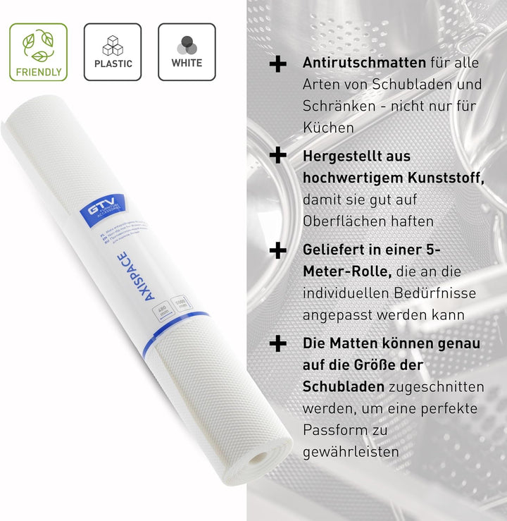 GTV - Schubladenmatte rutschfeste | Antirutschmatte für Schubladen I Schubladen Matte für Kühlschran