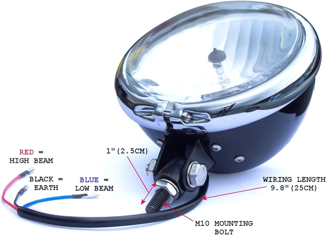 Alchemy Parts 5.75" Schwarz & Chrom Massgefertigt Motorrad Scheinwerfer