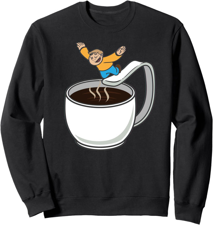 Kopfüber in den Kaffee kopfsprung lustiges Geschenk Sweatshirt