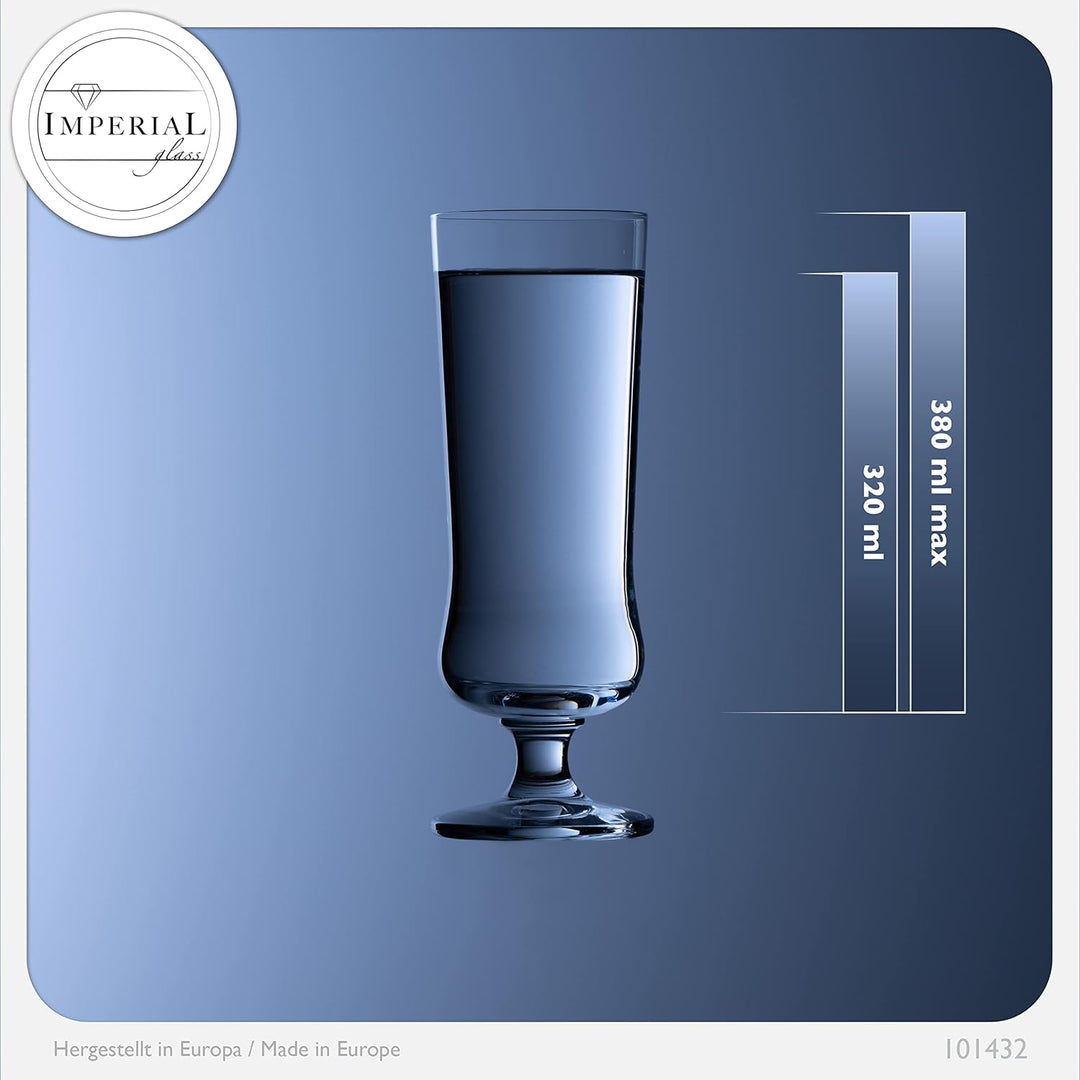 IMPERIAL glass Elegante Cocktailgläser aus Crystalline Glas 380ml Set 6-Teilig Longdrinkgläser Eiska