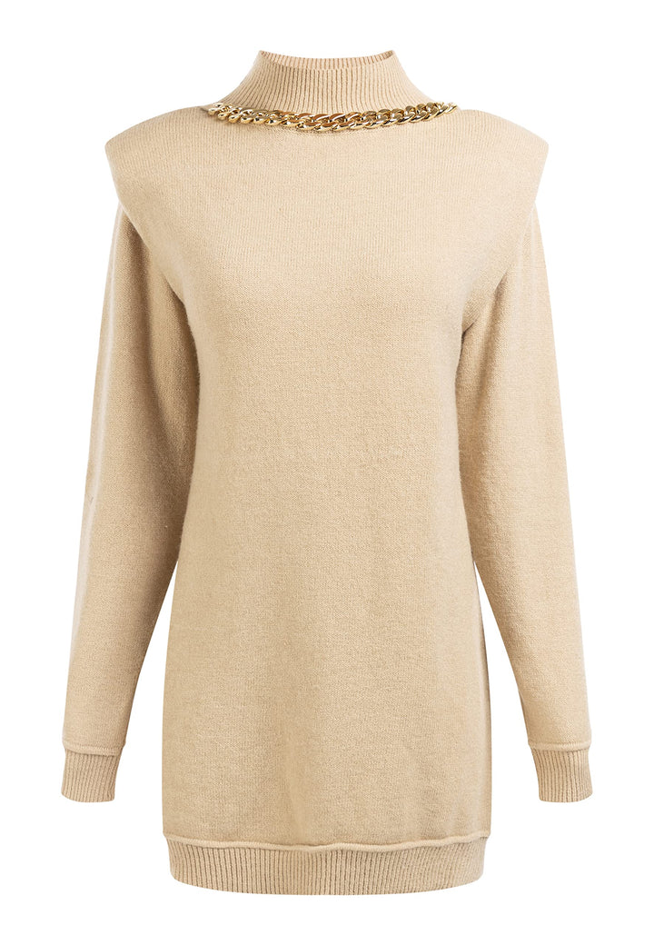 faina Damen Strickkleid tuxe M-L Beige, M-L Beige