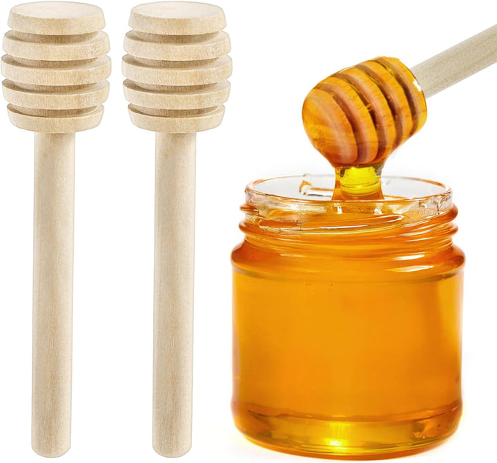 Lawei 100 Stück Honiglöffel Holz Honig Dipper Löffel Mini Holzschläger für Honig Marmelade - 7,5 cm,