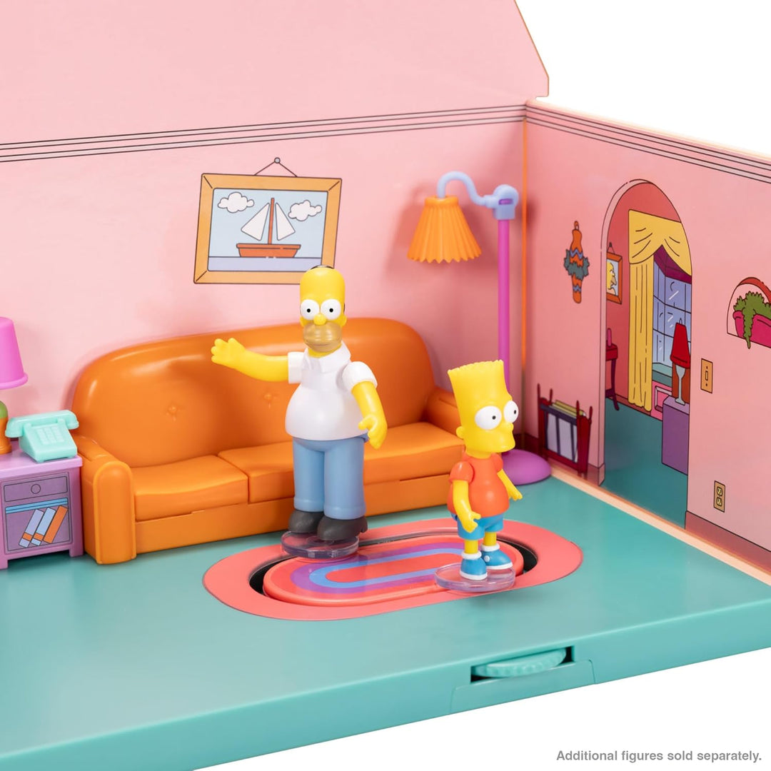 DIE Simpsons Wohnzimmer-Diorama-Haus-Spielset von JAKKS Pacific, inkl. 6 cm grosser Homer-Figur und