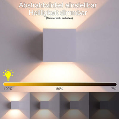 12W Dimmer Wandleuchte Innen Wandlampe Wasserdicht Mit Einstellbar Abstrahlwinkel IP65 LED Wandbeleu