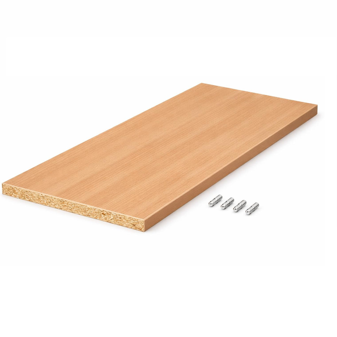 Einlegeboden nach Mass Dekorspanplatte 19mm mit ABS-Kante und Haltern BUCHE HELL (100x40 cm)